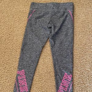 Victoria's secret ~~~ PINK ~~~ yoga pants grey w/pink stitching